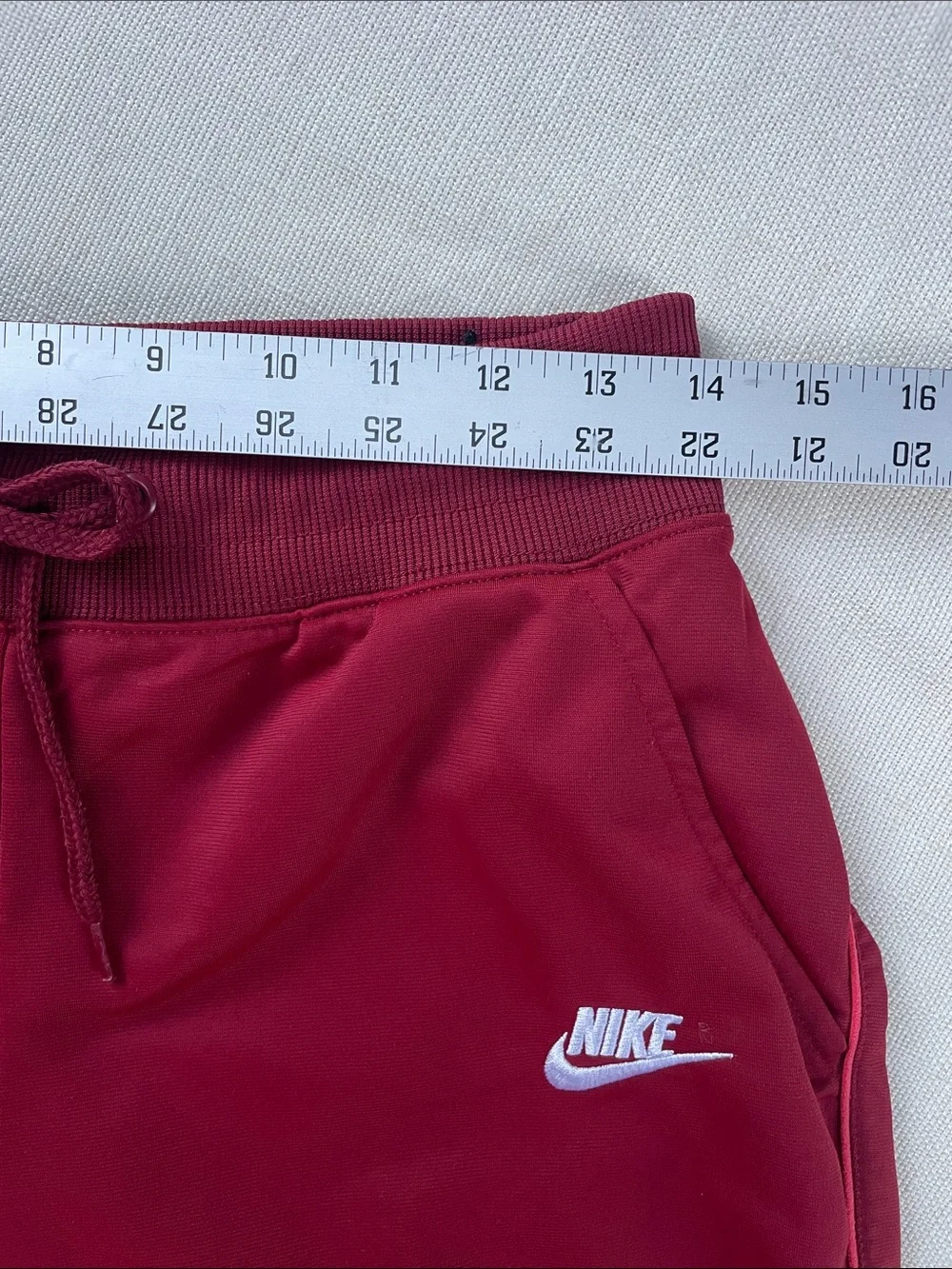 Nike Women’s Burgundy Joggers with Pink Piping Medium